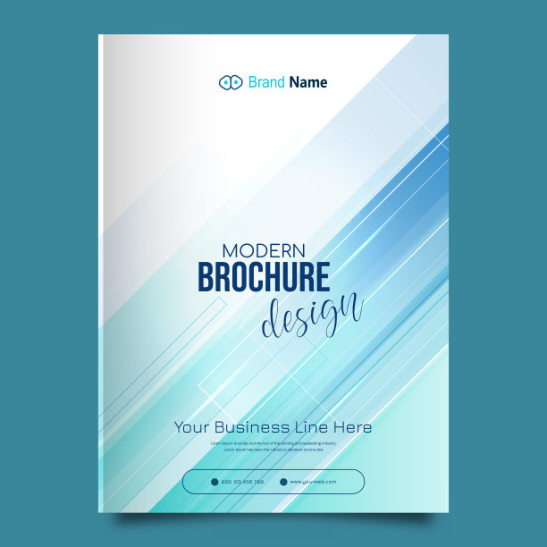 宣传册模板布局，蓝色封面设计，商业年度报告，传单，杂志图片下载