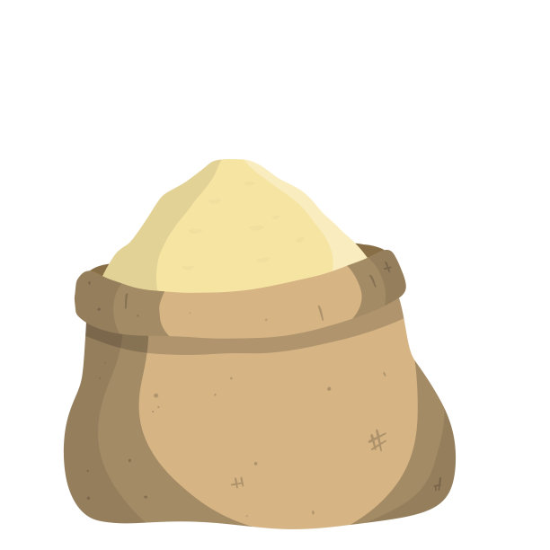 帆布粗麻袋。卡通平面插图。粉碎机的乡村元素。谷物和面粉的包装。桩的小麦图片下载