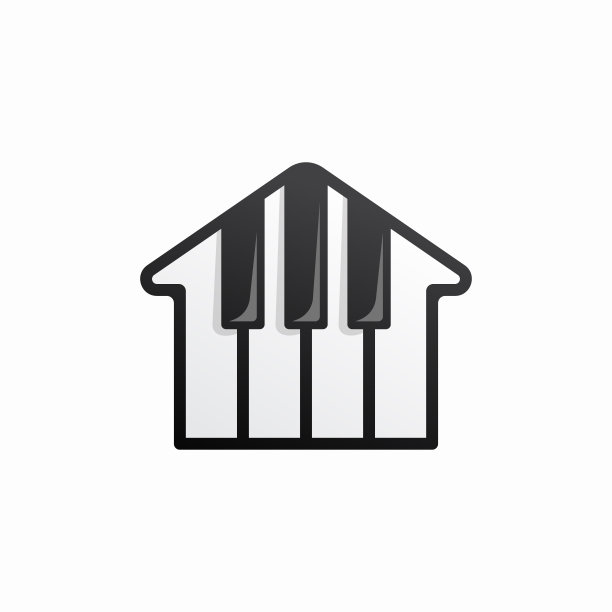 钢琴屋标识模板设计图片下载