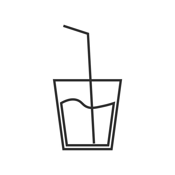 玻璃杯与饮料图标矢量插图图片下载