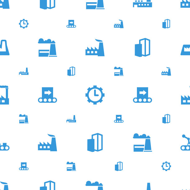 工厂图标图案无缝白色背景图片下载