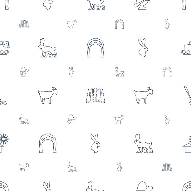 农场图标图案无缝白色背景图片下载