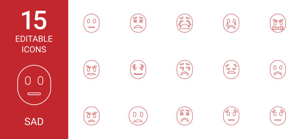 15个悲伤的图标图片下载