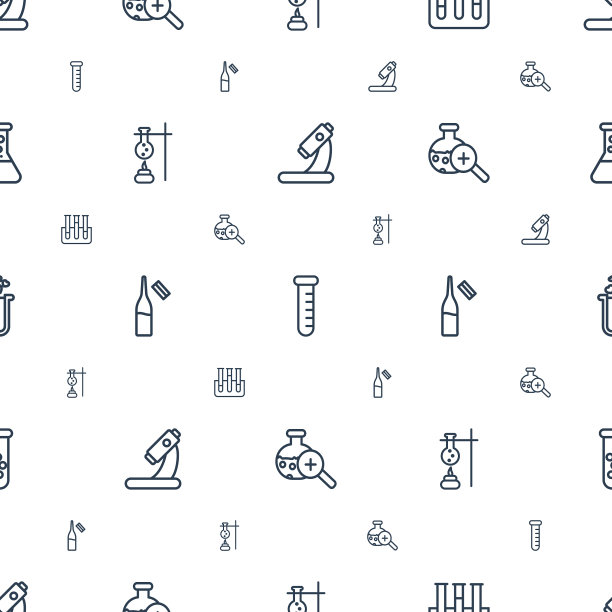实验室图标图案无缝白色背景图片下载