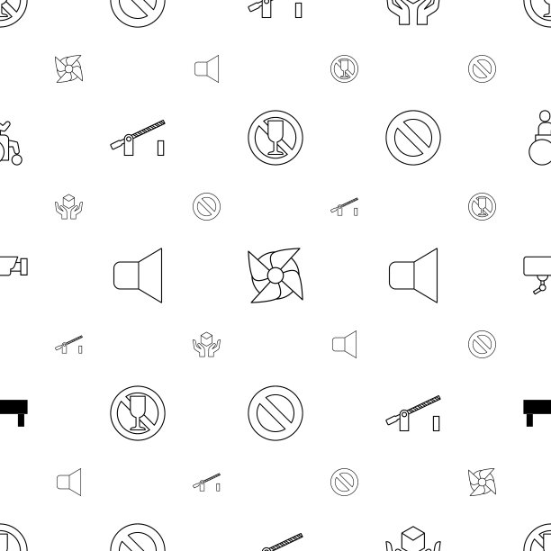 警告图标模式无缝白色背景图片下载