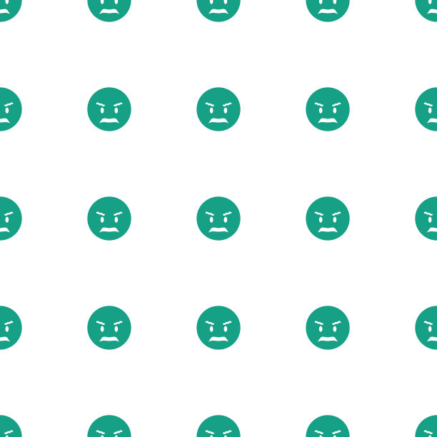 愤怒的表情符号模式无缝白色背景图片下载