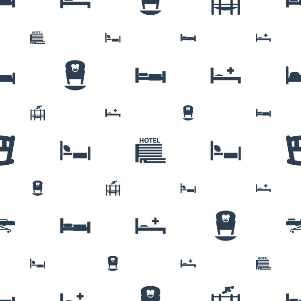 床上图标图案无缝白色背景图片下载