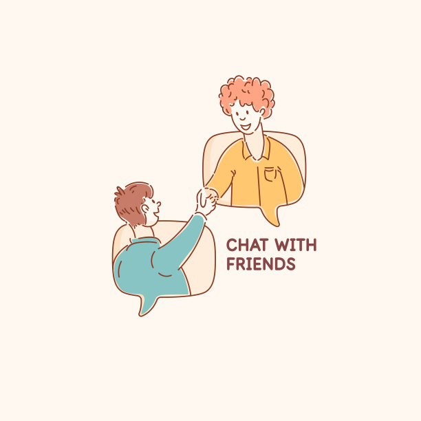 两个朋友见面时交谈。男人们握手致意。一个概念说明。图片下载