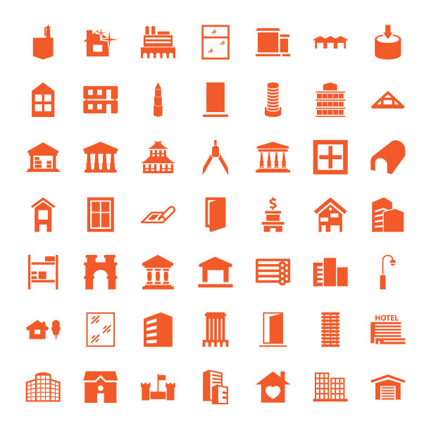 49建筑图标图片下载