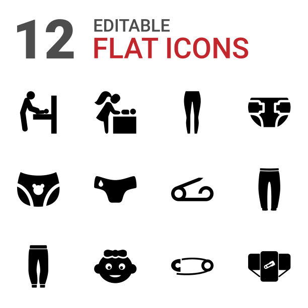 12个尿布图标图片下载