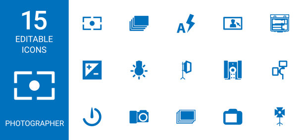 15个摄影师图标图片下载