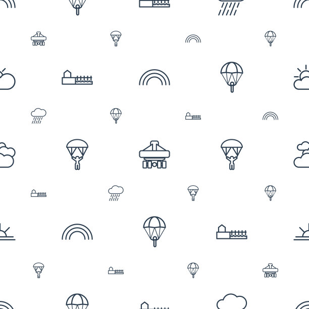 天空图标图案无缝白色背景图片下载