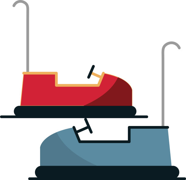 游乐园碰碰车嘉年华平面设计图片下载