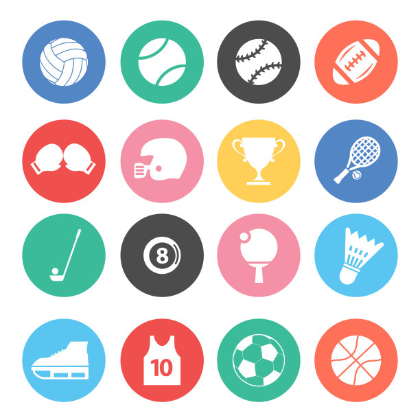 运动图标设置在白色背景。矢量图图片下载