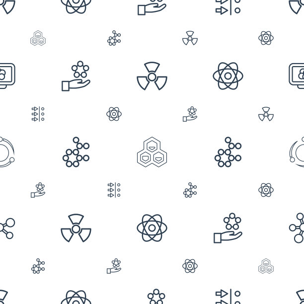 原子图标模式无缝白色背景图片下载