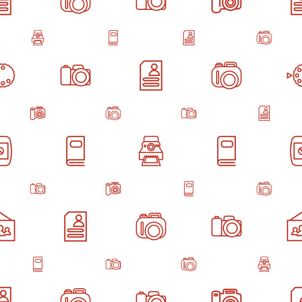 照片图标模式无缝白色背景图片下载