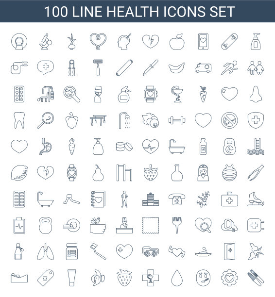 100个健康图标图片下载