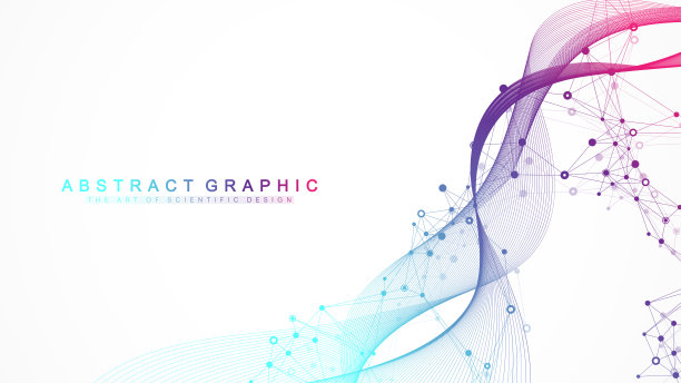 几何抽象背景与连接的线和点。连接流点。分子和通信背景。图形连接背景为您的设计。矢量插图。图片下载