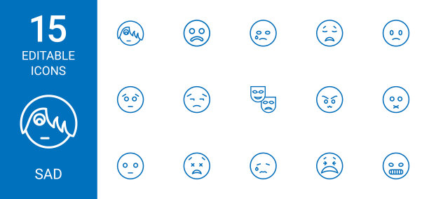 15个悲伤的图标图片下载