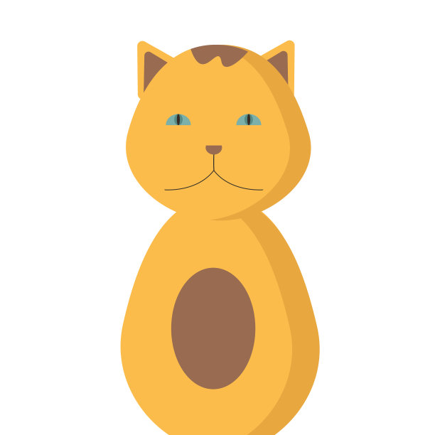 平面风格的红猫，用于印刷设计或网页设计图片下载