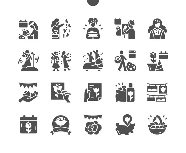 玫瑰的节日。游行。日历。图片展。假期。玫瑰女王。传统，鲜花盛开，欢度盛世。矢量图标。简单的象形图图片下载