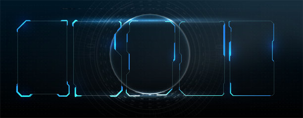 未来的矢量HUD界面屏幕设计。数码插图的编号标题。HUD UI GUI未来用户界面屏幕元素设置。高科技屏幕的视频游戏。图片下载