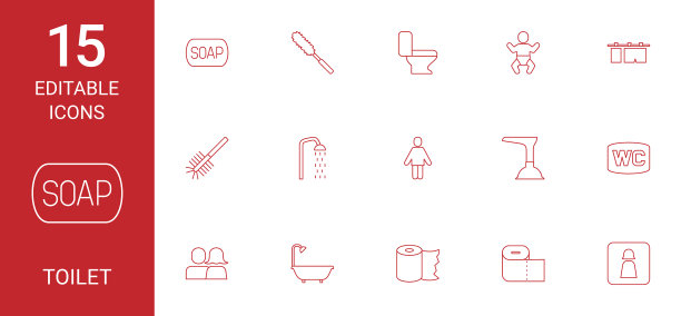 15个厕所图标图片下载