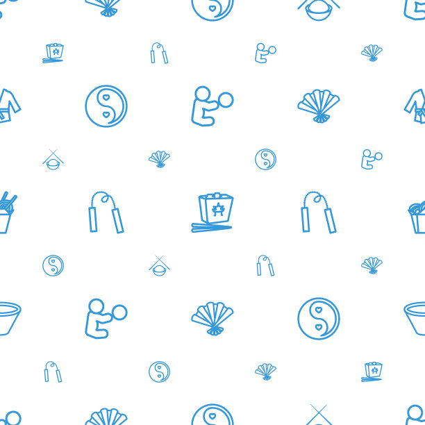 亚洲图标图案无缝白色背景图片下载