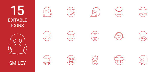 15个笑脸图标图片下载