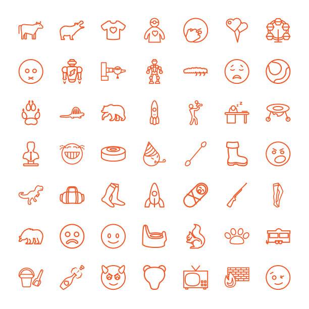 49个卡通图标图片下载