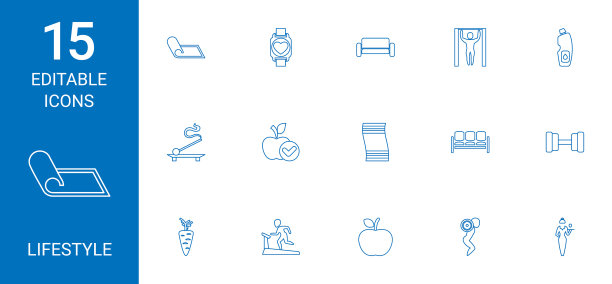 15个生活方式的图标图片下载