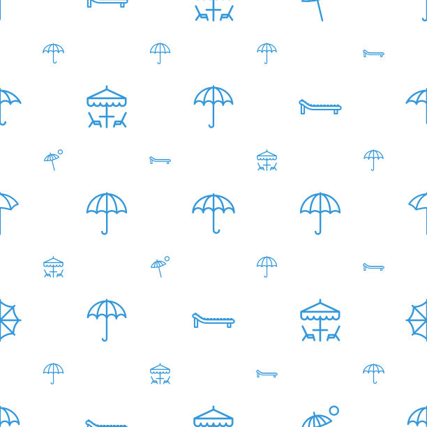 伞图标图案无缝白色背景图片下载