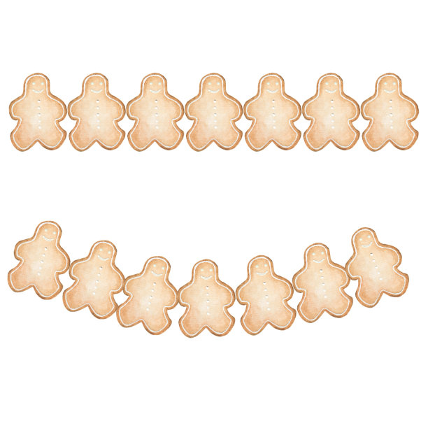 水彩剪纸圣诞装饰。花环。饼干。手绘插图。新2022年图片下载