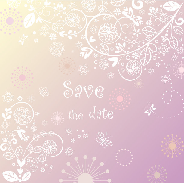 美丽的花边婚礼背景图片下载