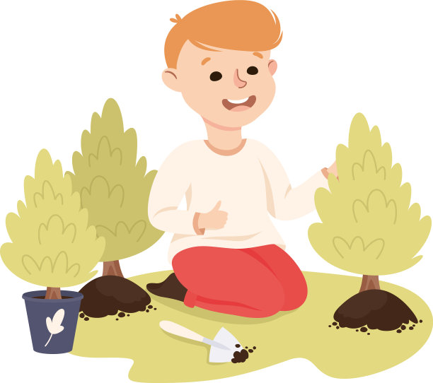 快乐男孩种树树苗拯救世界图片下载