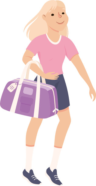 带着行李箱旅行的年轻女子图片下载