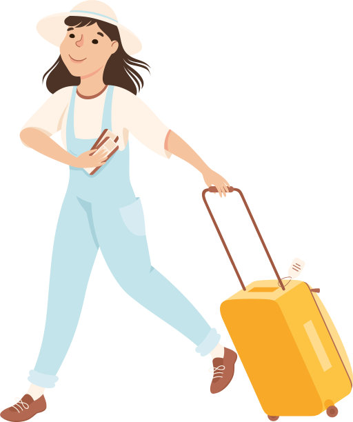 年轻的女游客在机场匆忙赶飞机图片下载