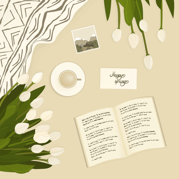 春季概念米色背景开放虚构图片下载