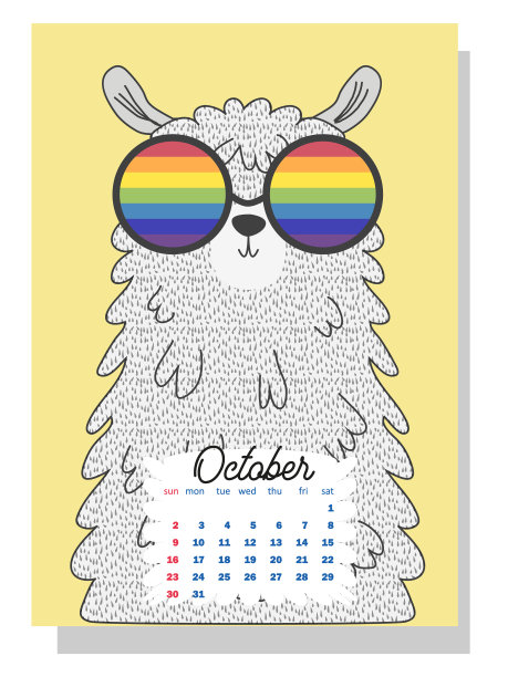 可爱的月历2022与骆驼仙人掌图片下载