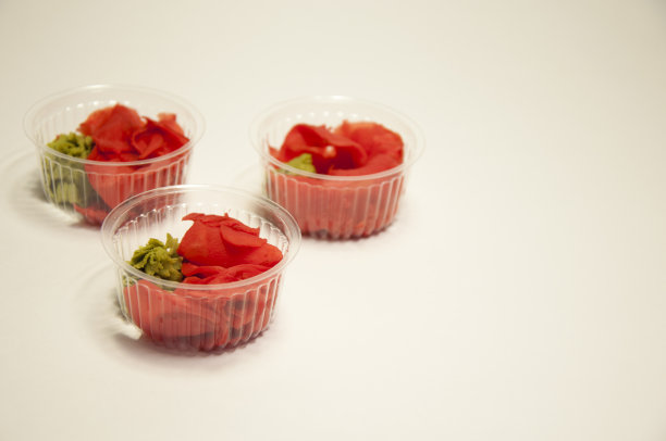 递送亚洲食品瓦萨比和生姜一次性器皿图片下载