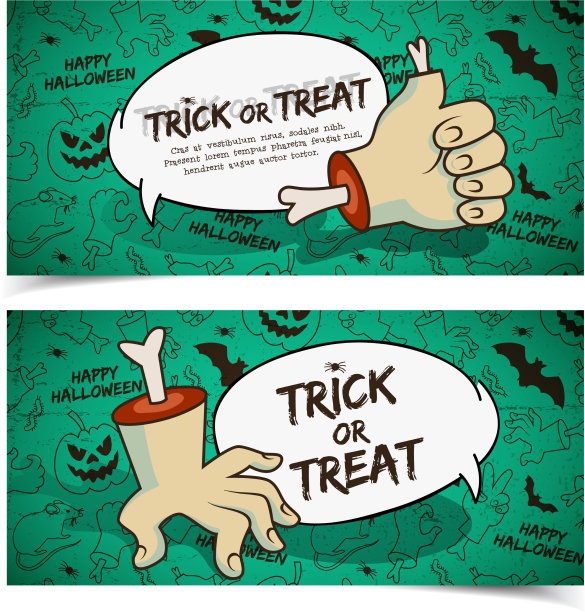 令人毛骨悚然的万圣节横横幅图片下载