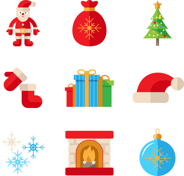 圣诞节平图标图片下载