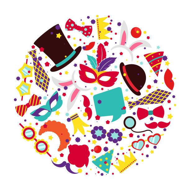 生日聚会照相亭道具设置成圆圈图片下载