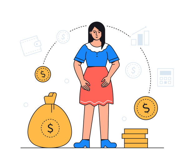 财务管理-多彩的平面设计风格图片下载