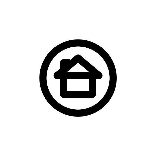 带有房屋可编辑笔画的圆形线条图标图片下载