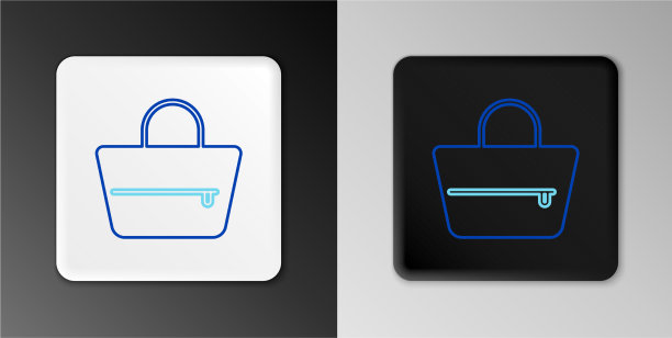 线手袋图标孤立在灰色背景图片下载