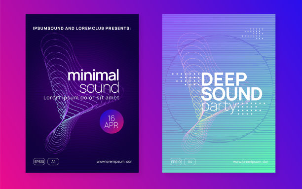 霓虹俱乐部传单电子舞曲音乐迷幻派对图片下载