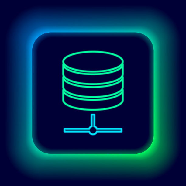 发光的霓虹灯线服务器数据网络托管图标图片下载