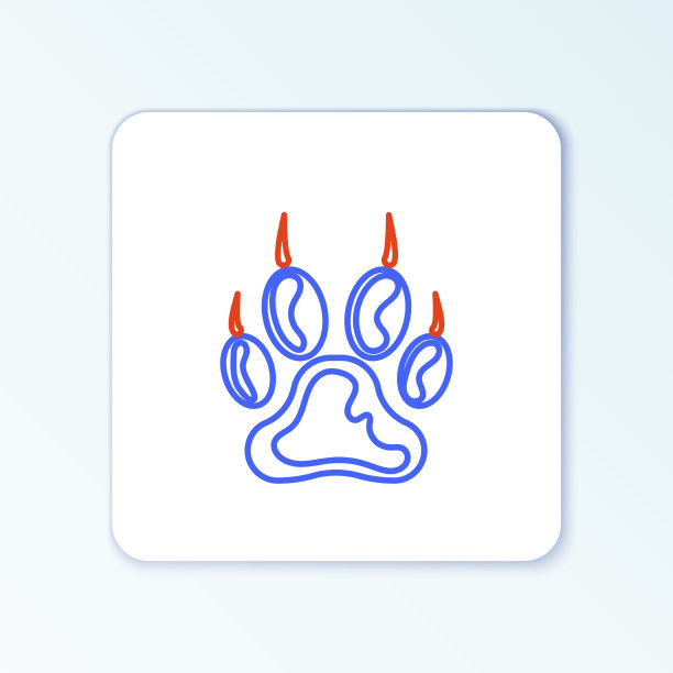 线爪印图标孤立在白色背景图片下载