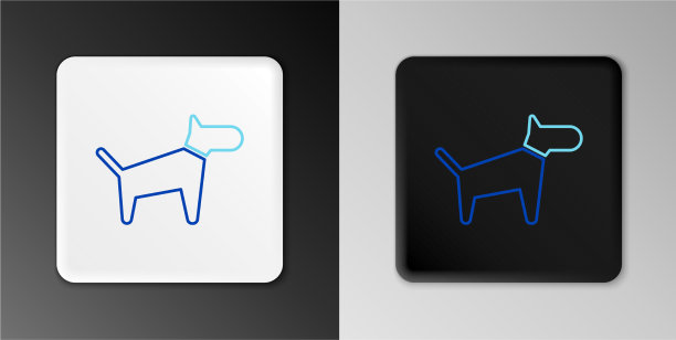 线狗图标孤立在灰色背景图片下载